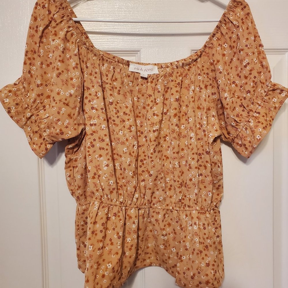 Pink Rose Floral Top